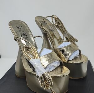 Gold Platform Heels